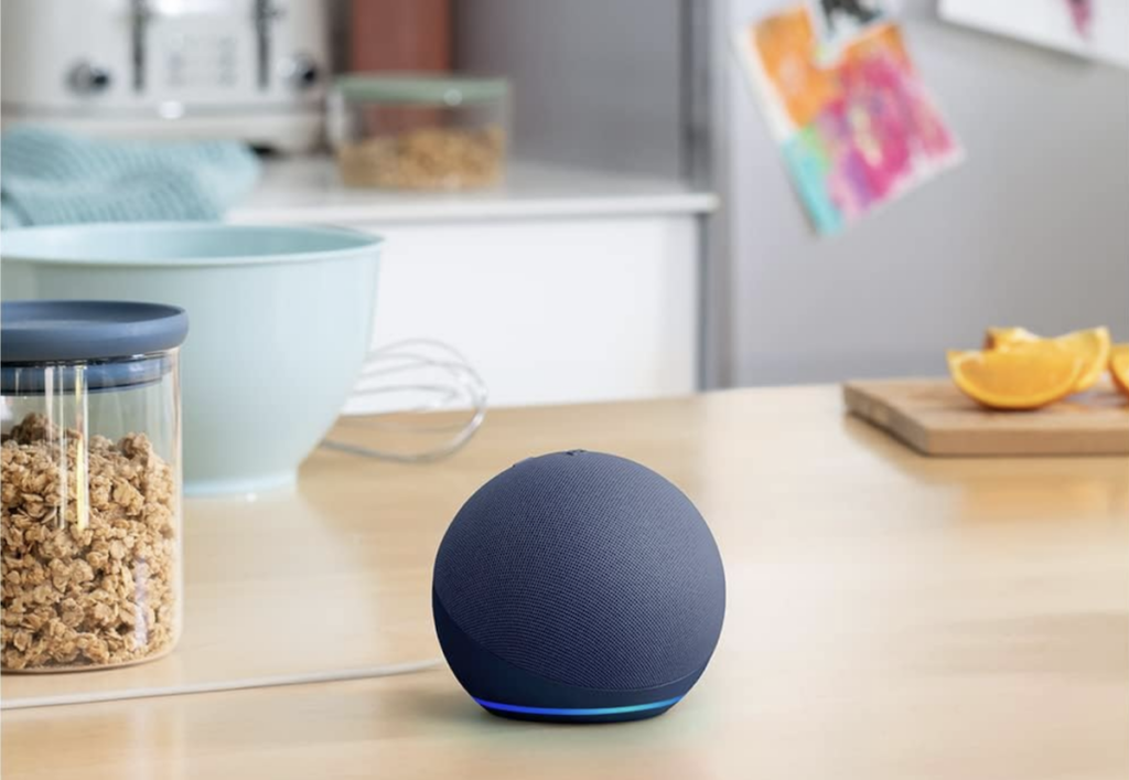 Amazon Echo Dot on kitchen counter