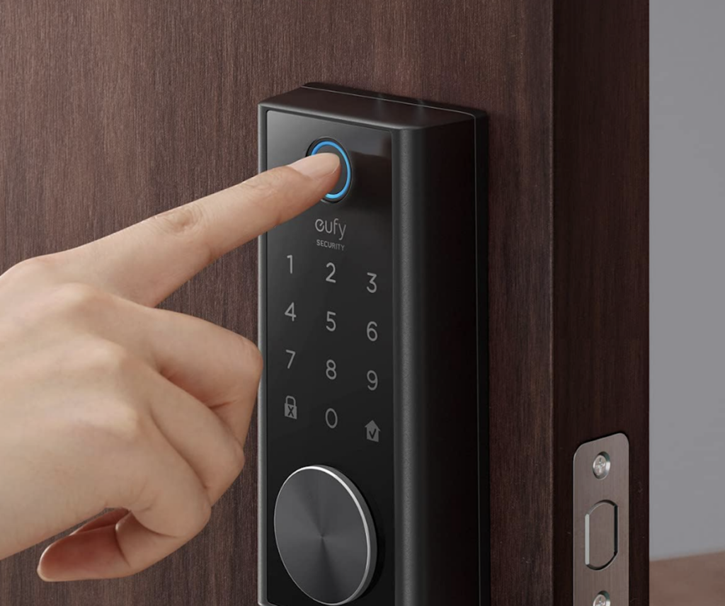Eufy smart door lock in use