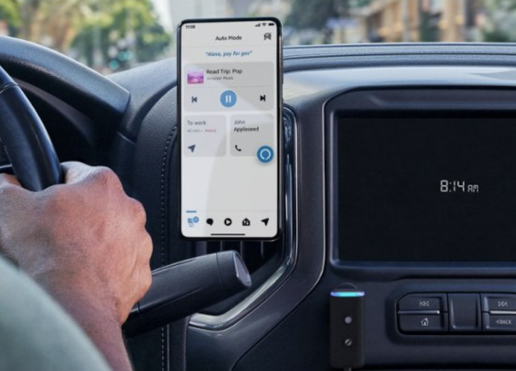 Amazon Echo Auto on car dashboard