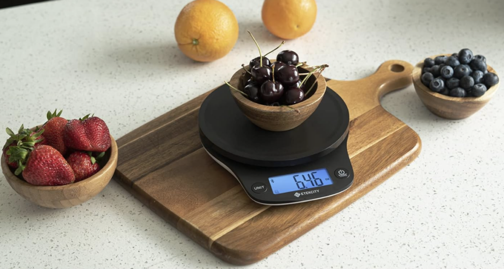 etekcity smart scale on kitchen counter
