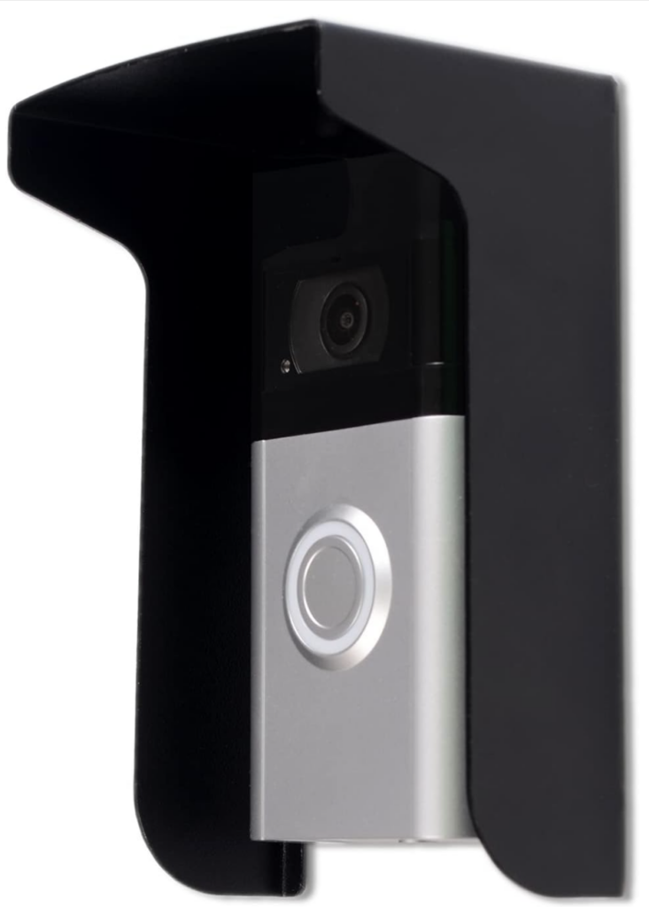 black shade to protect Ring doorbell from weather and glare