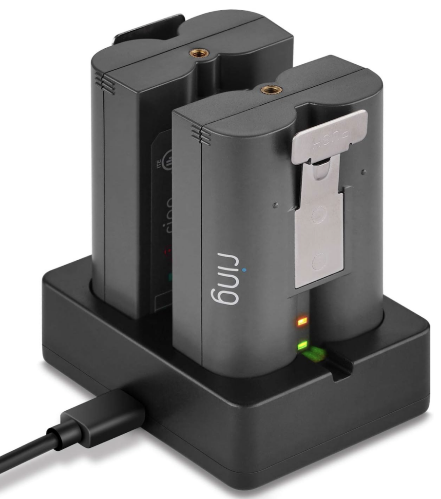 dual-port battery charger for Ring devices
