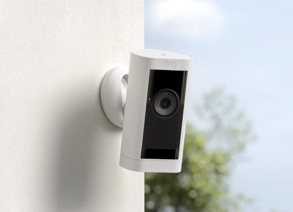 Ring Stick Up Cam Pro on exterior wall