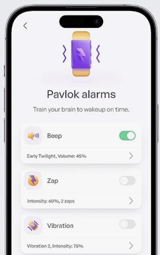 smart alarm clock phone interface for Shock Clock 2