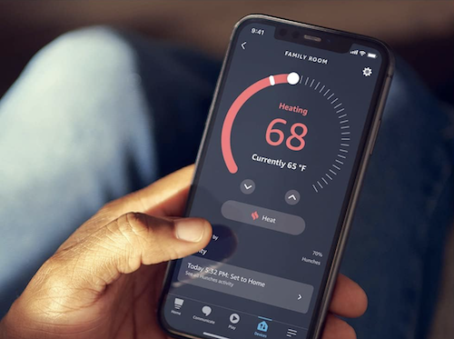 Alexa smart thermostat app on phone