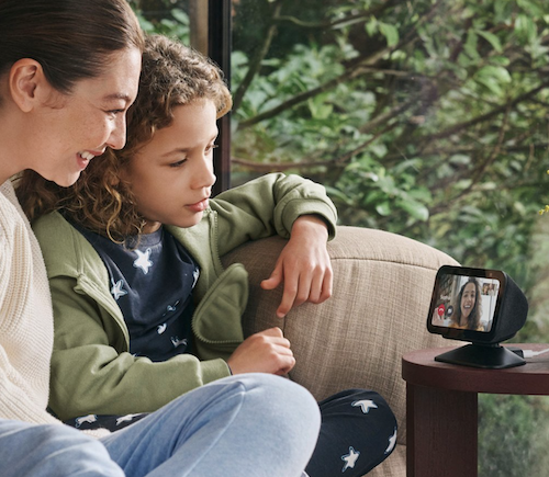 mother and daughter on Amazon Echo Show 5