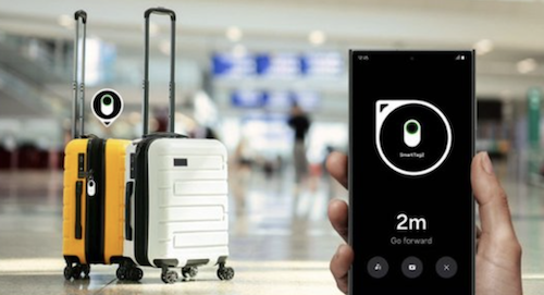Samsung Galaxy SmartTag2 on luggage