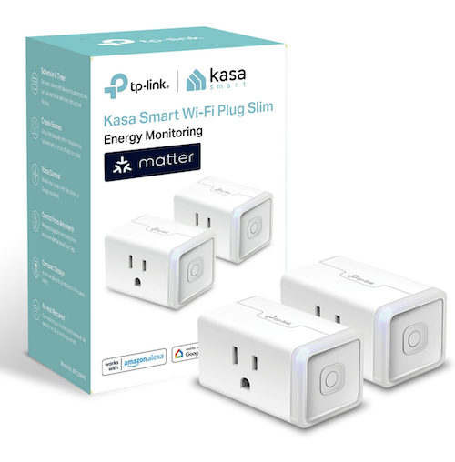 Kasa matter smart plugs and product box