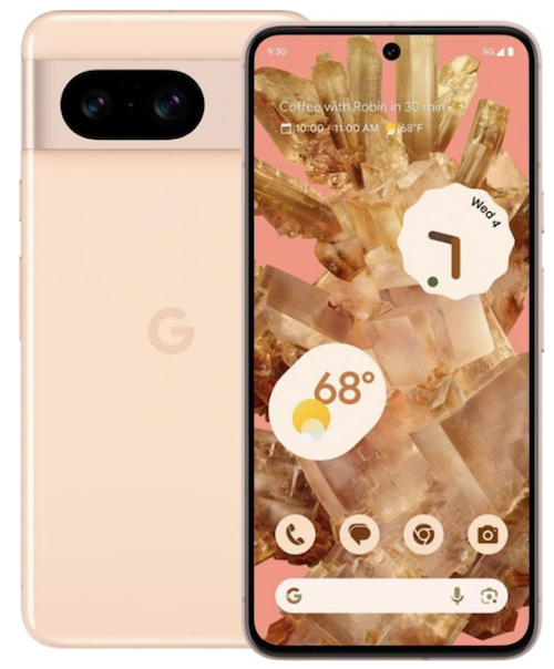 Google Pixel 8 in rose gold