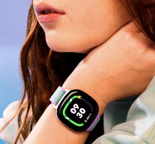Fitbit Ace LTE on girl's wrist