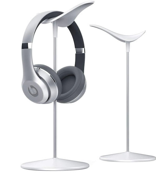 silver headphone stand